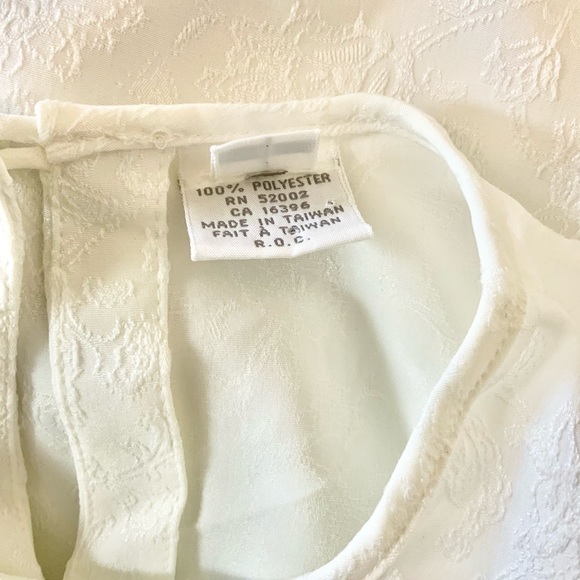 LIZ CLAIBORNE | Vintage 80's Button Up Blouse Sz 4 White - Picture 8 of 8